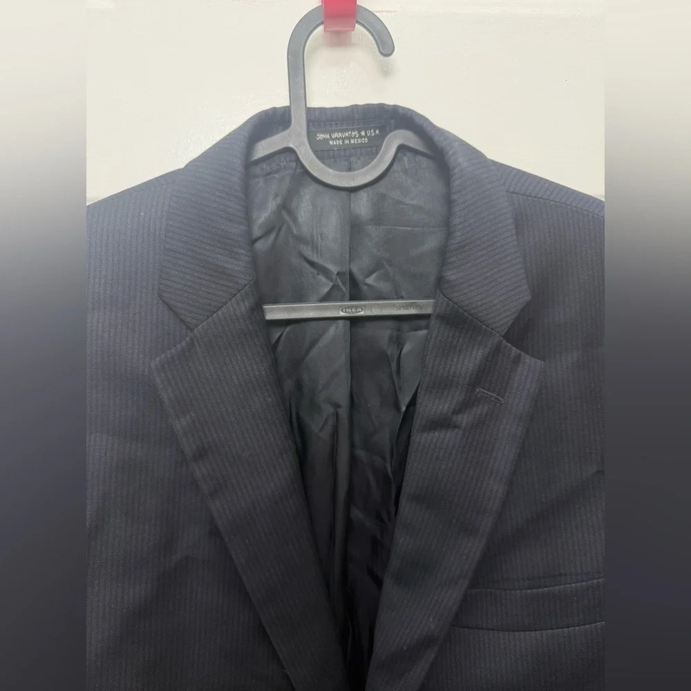 Men’s John Varvatos Blue Striped Blazer Size 42 R Premium Tailored Single Needle
